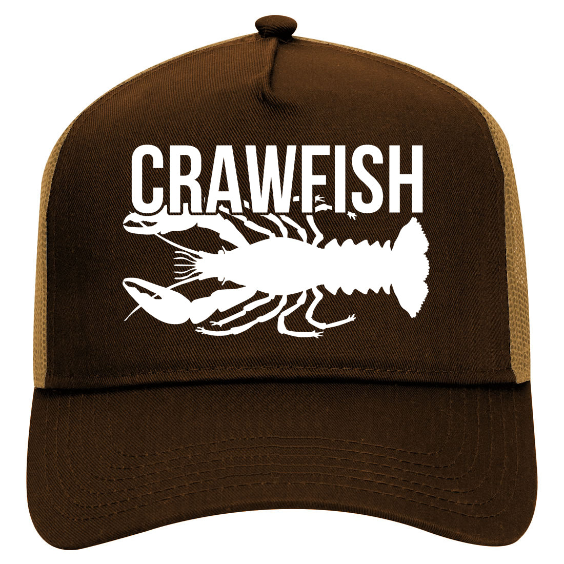 Crawfish Season Mens Mesh Trucker Hat Brown
