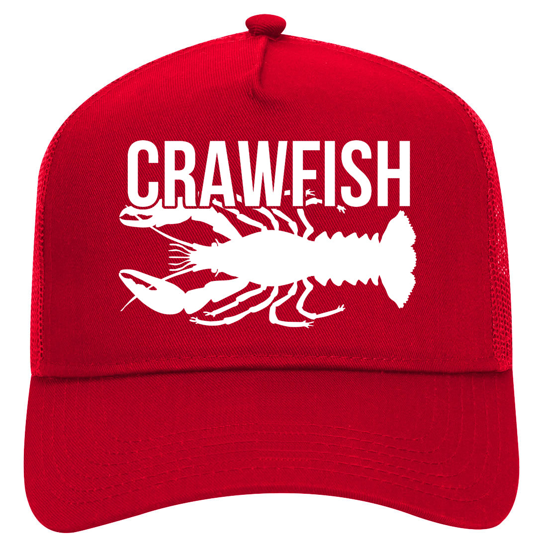 Crawfish Season Mens Mesh Trucker Hat Red
