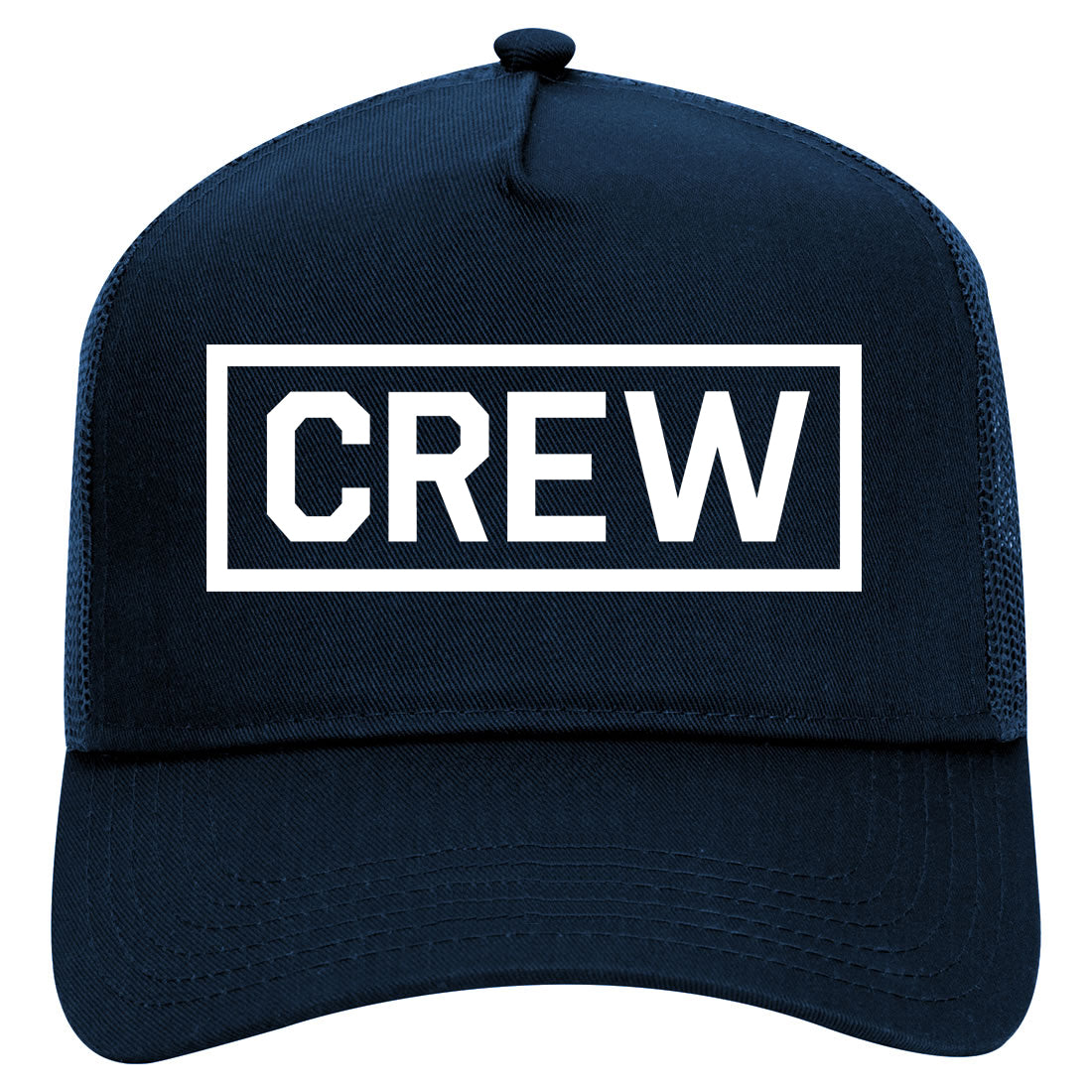 Crew Box Film Movie Mens Mesh Trucker Hat Navy Blue