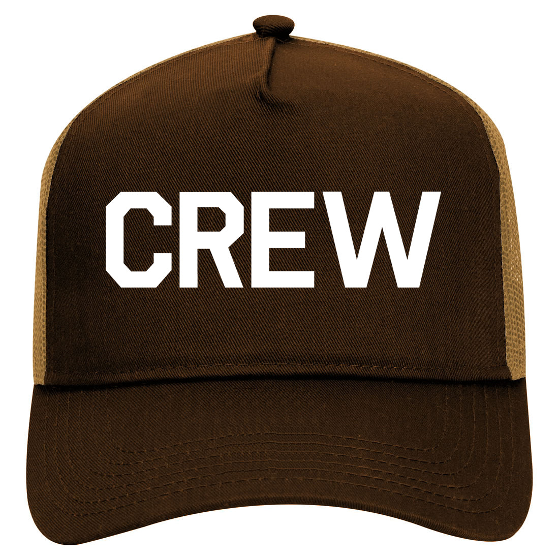 Crew Mens Mesh Trucker Hat Brown