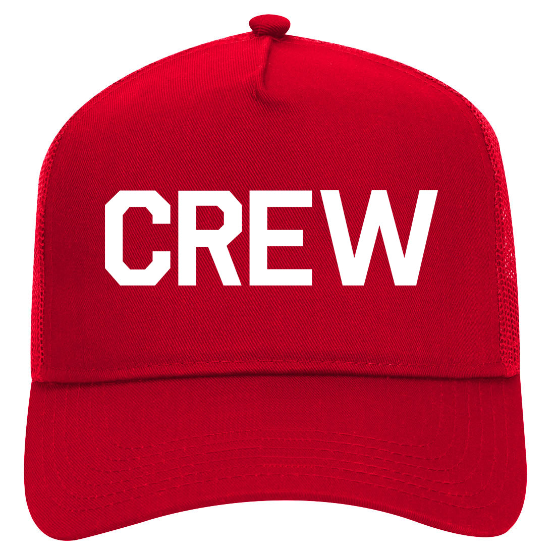 Crew Mens Mesh Trucker Hat Red