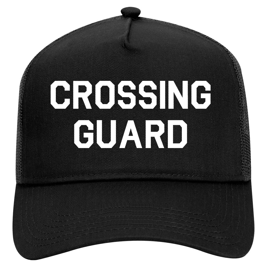 Crossing Guard Mens Mesh Trucker Hat Black