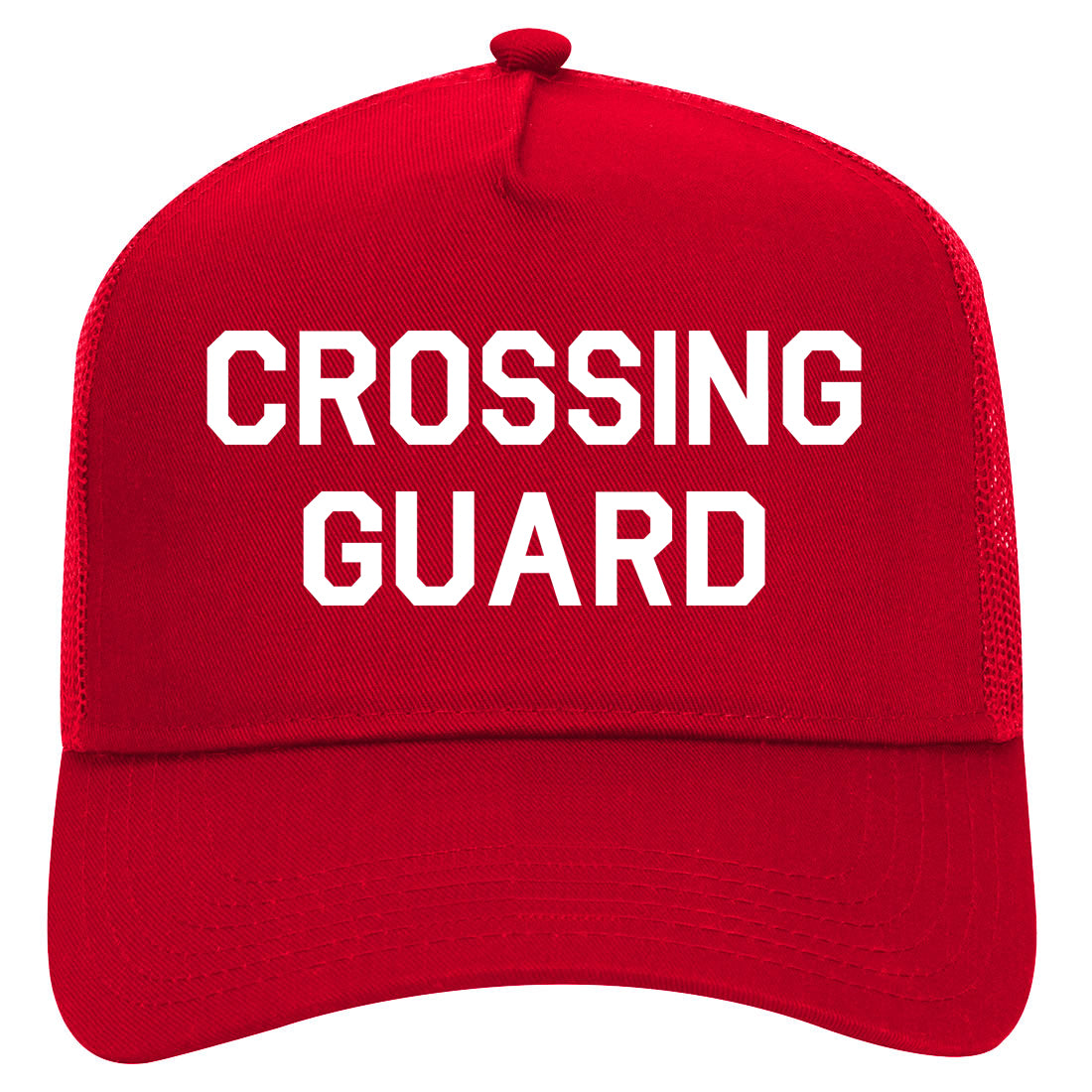 Crossing Guard Mens Mesh Trucker Hat Red