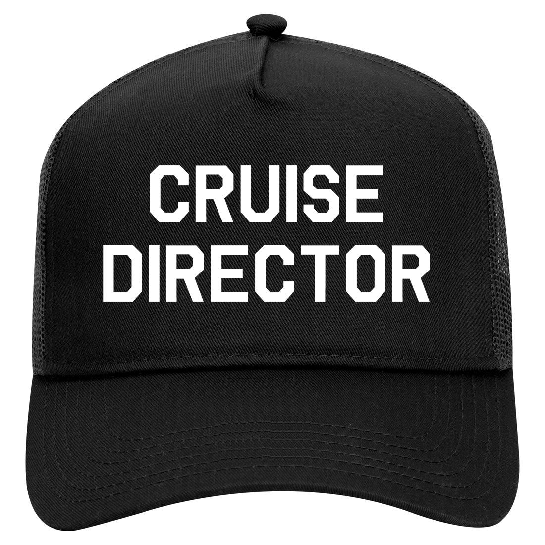 Cruise Director Mens Mesh Trucker Hat Black