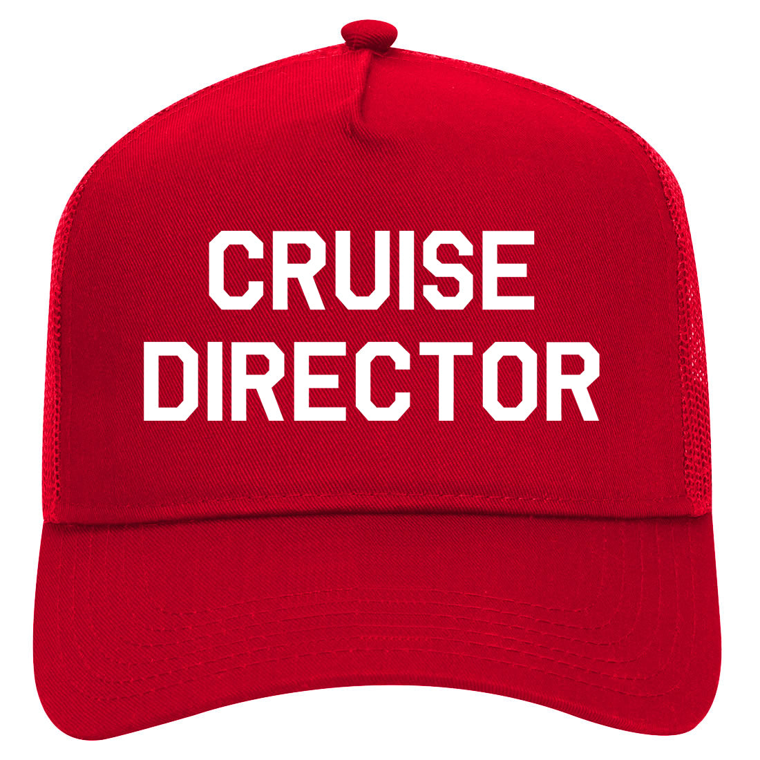 Cruise Director Mens Mesh Trucker Hat Red
