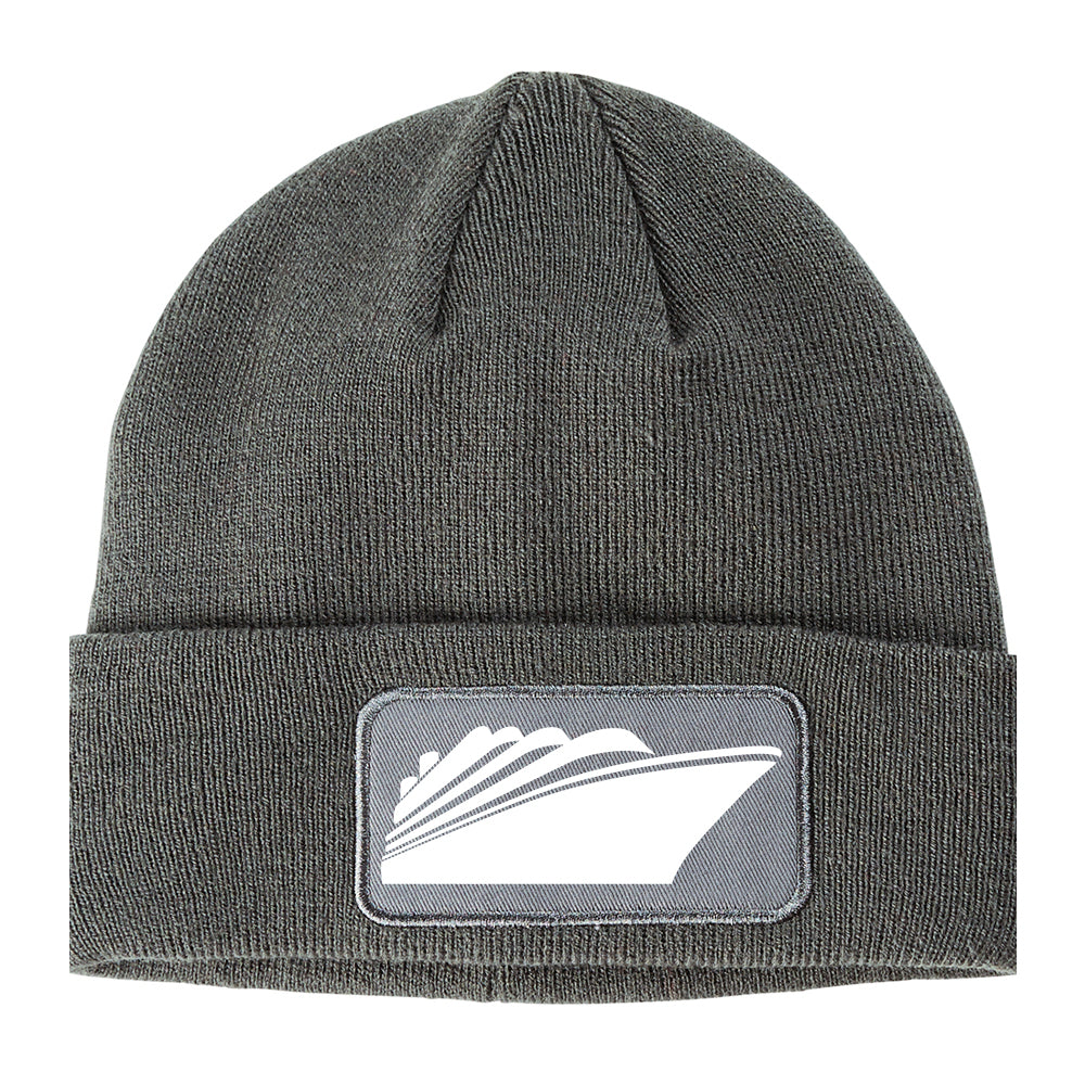 Cruise Ship Winter Knit Adult Beanie Hat Grey