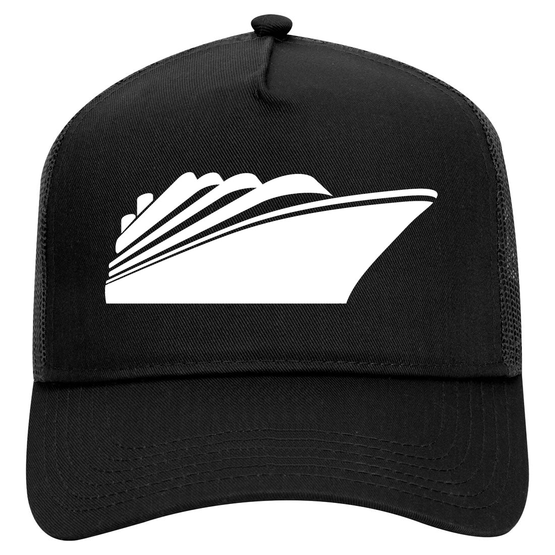 Cruise Ship Mens Mesh Trucker Hat Black