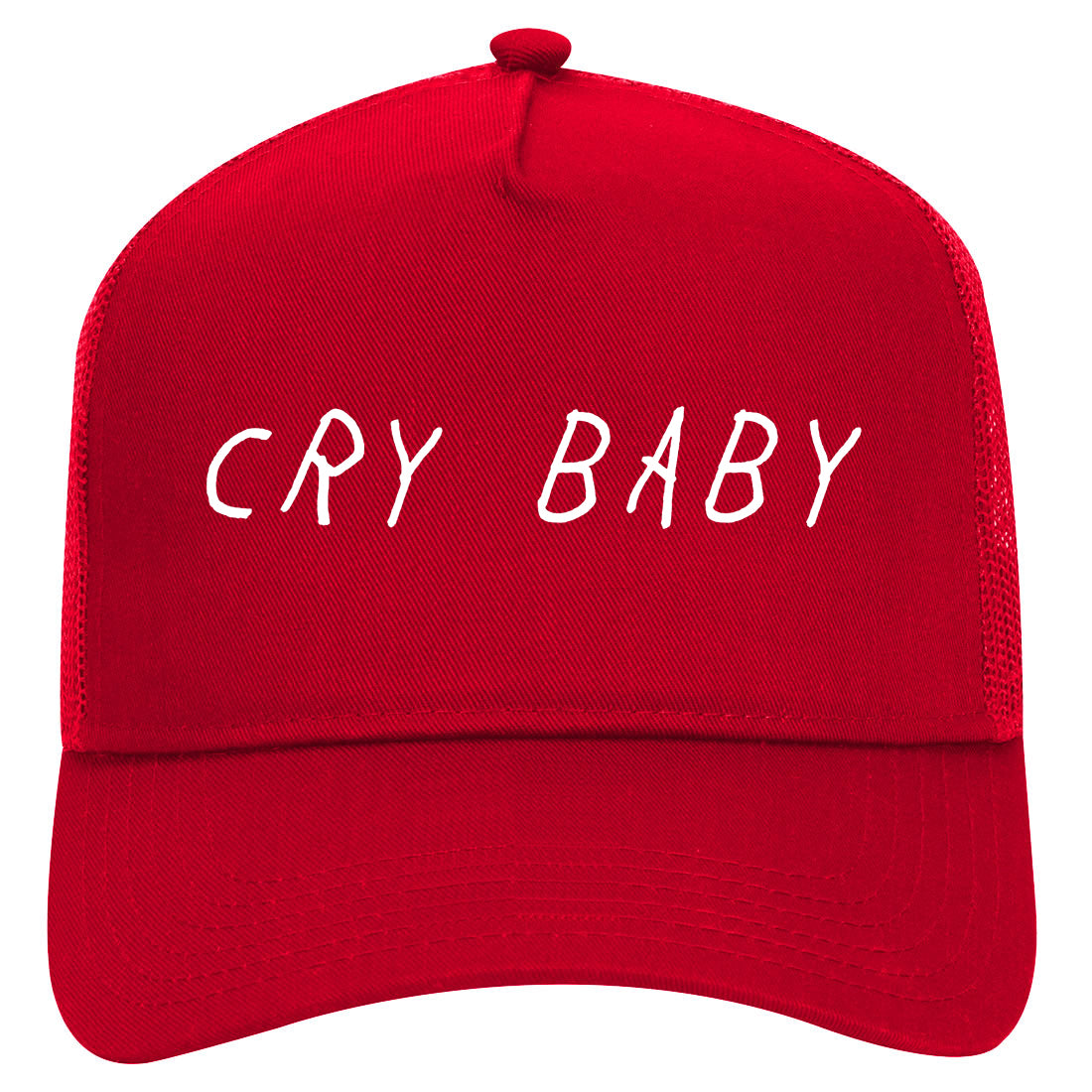 Cry Baby Mens Mesh Trucker Hat Red
