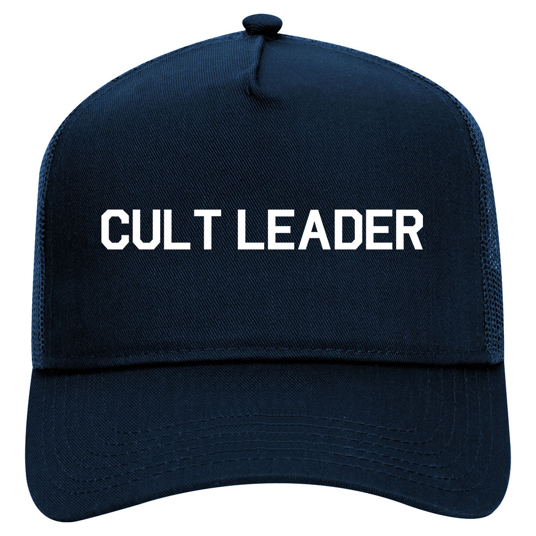 Cult Leader Costume Mens Mesh Trucker Hat Navy Blue