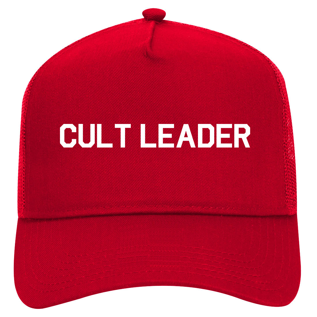 Cult Leader Costume Mens Mesh Trucker Hat Red