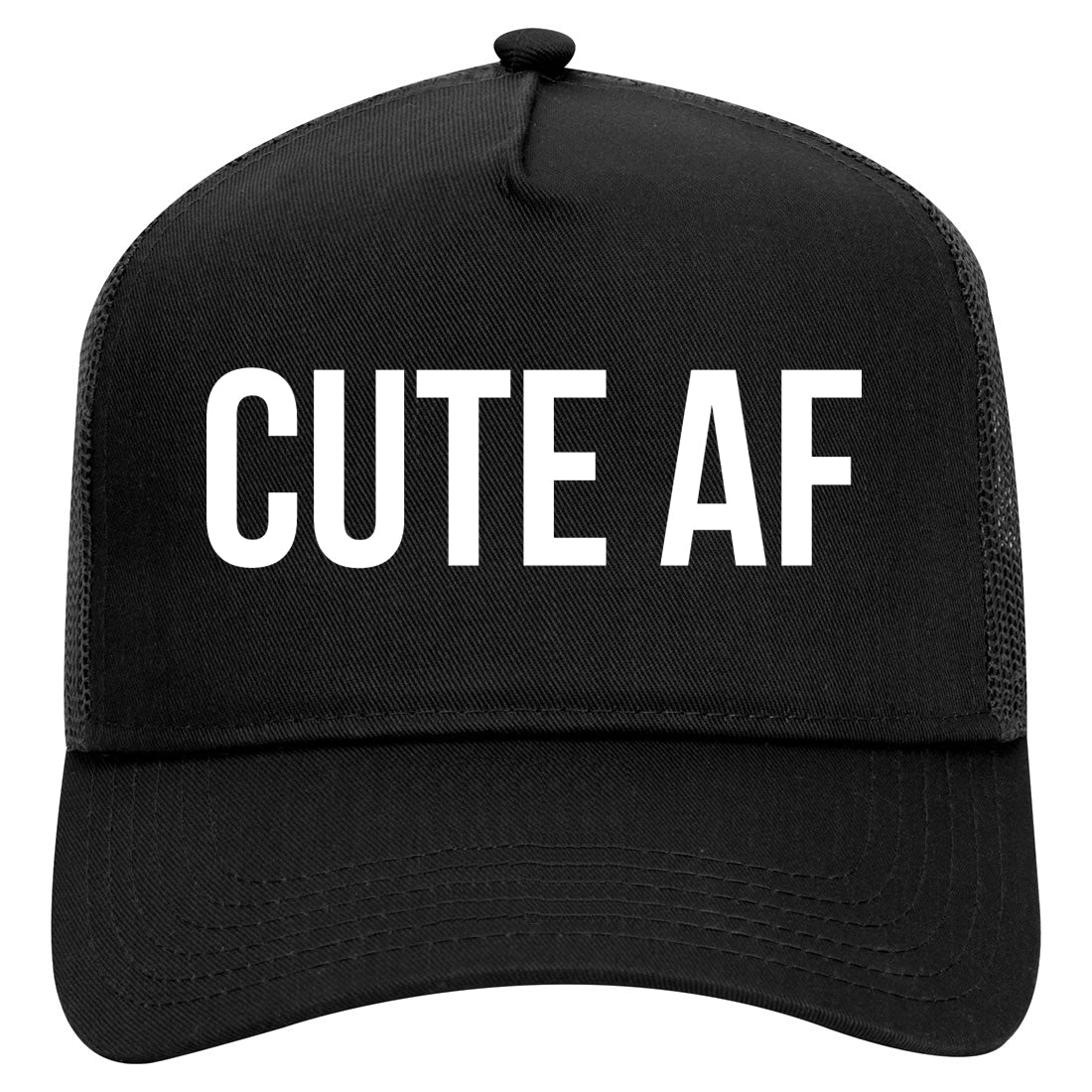Cute AF Mens Mesh Trucker Hat Black