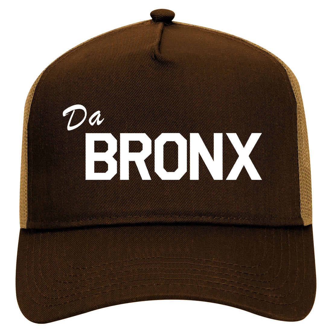 Da Bronx New York Mens Mesh Trucker Hat Brown