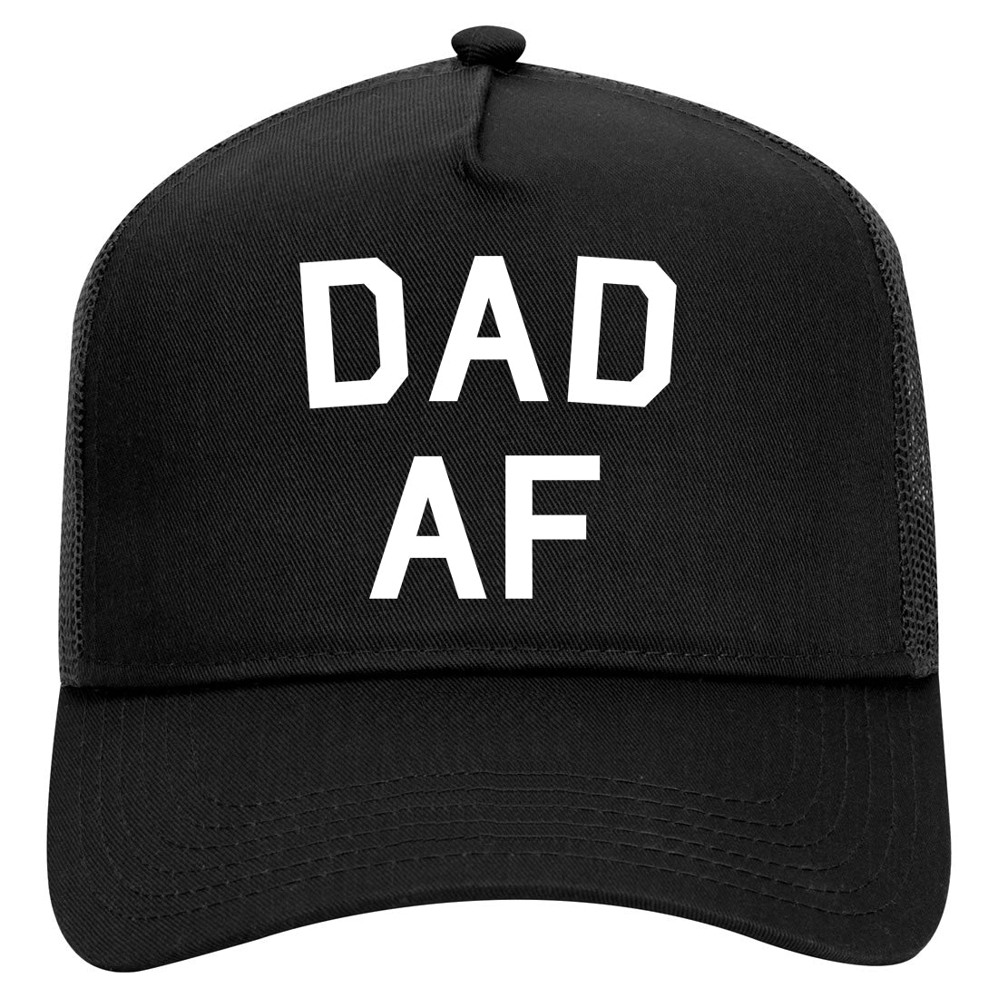 Dad AF New Father Funny Mens Mesh Trucker Hat Black