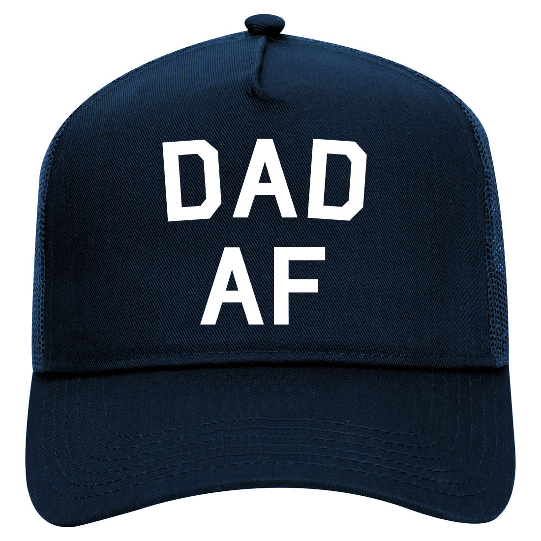Dad AF New Father Funny Mens Mesh Trucker Hat Navy Blue