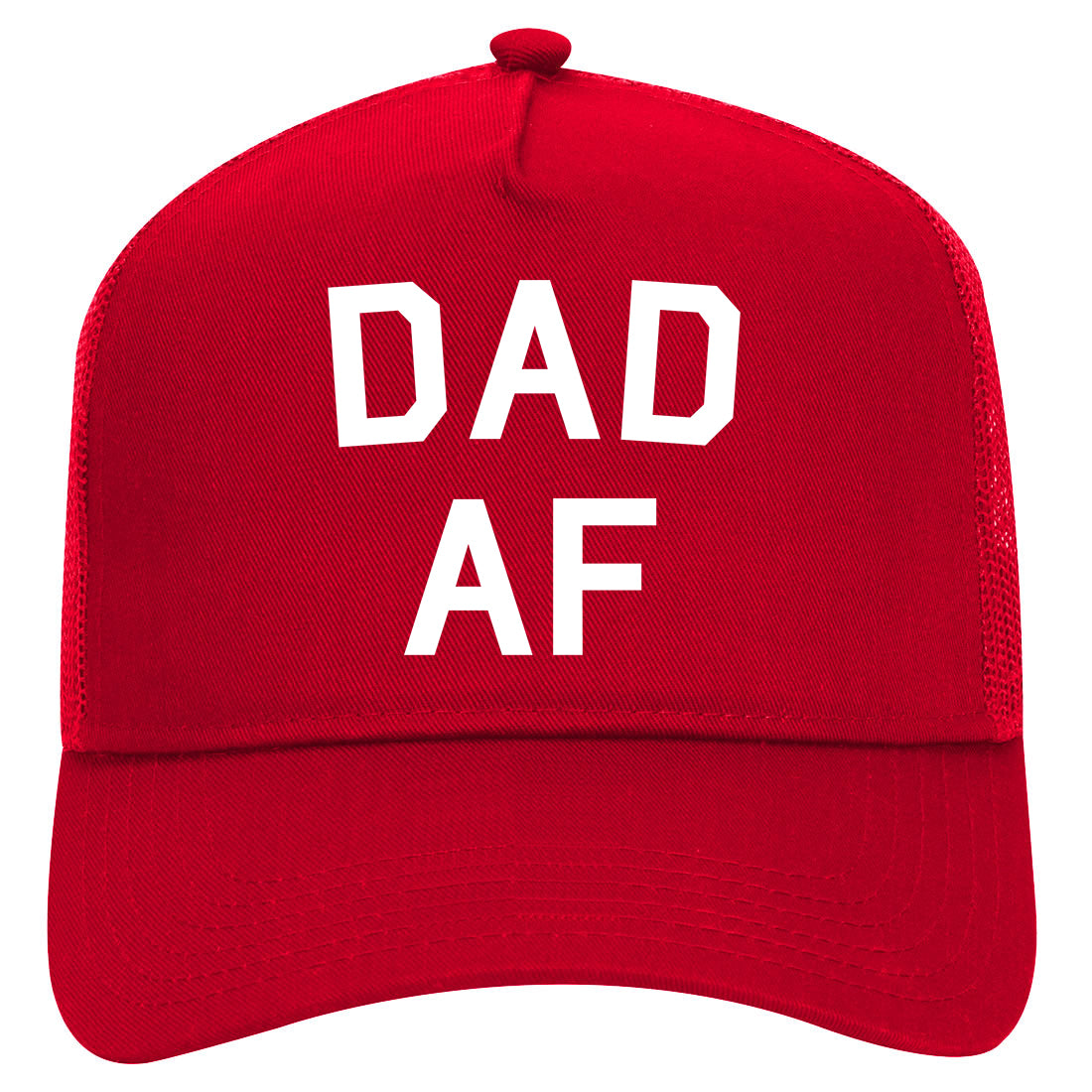 Dad AF New Father Funny Mens Mesh Trucker Hat Red