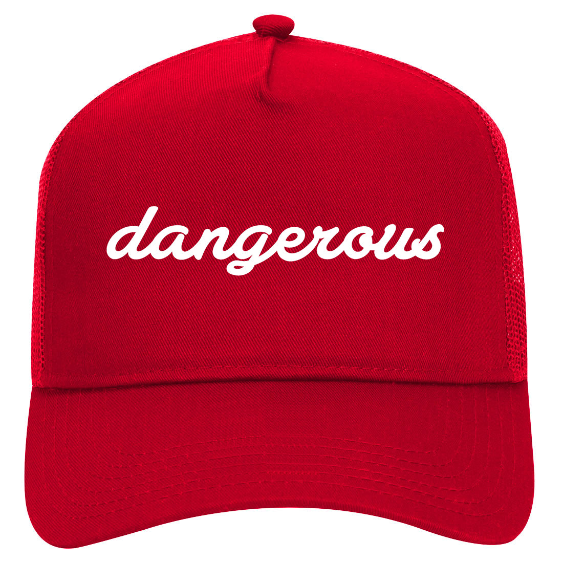 Dangerous Script Mens Mesh Trucker Hat Red