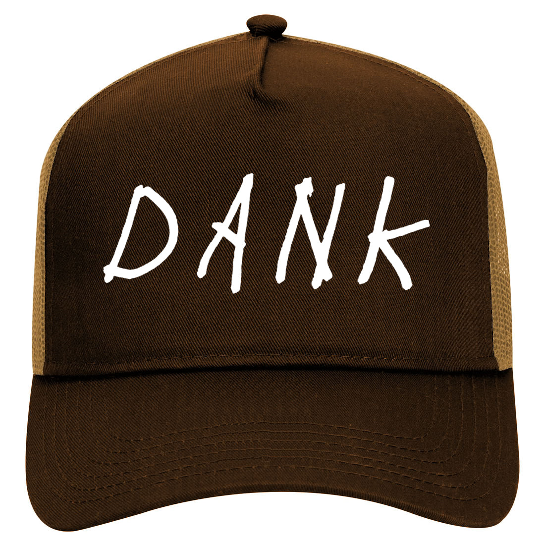 Dank High Mens Mesh Trucker Hat Brown
