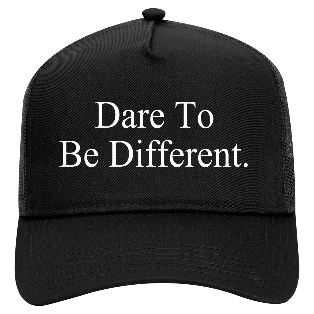 Dare To Be Different Mens Mesh Trucker Hat Black