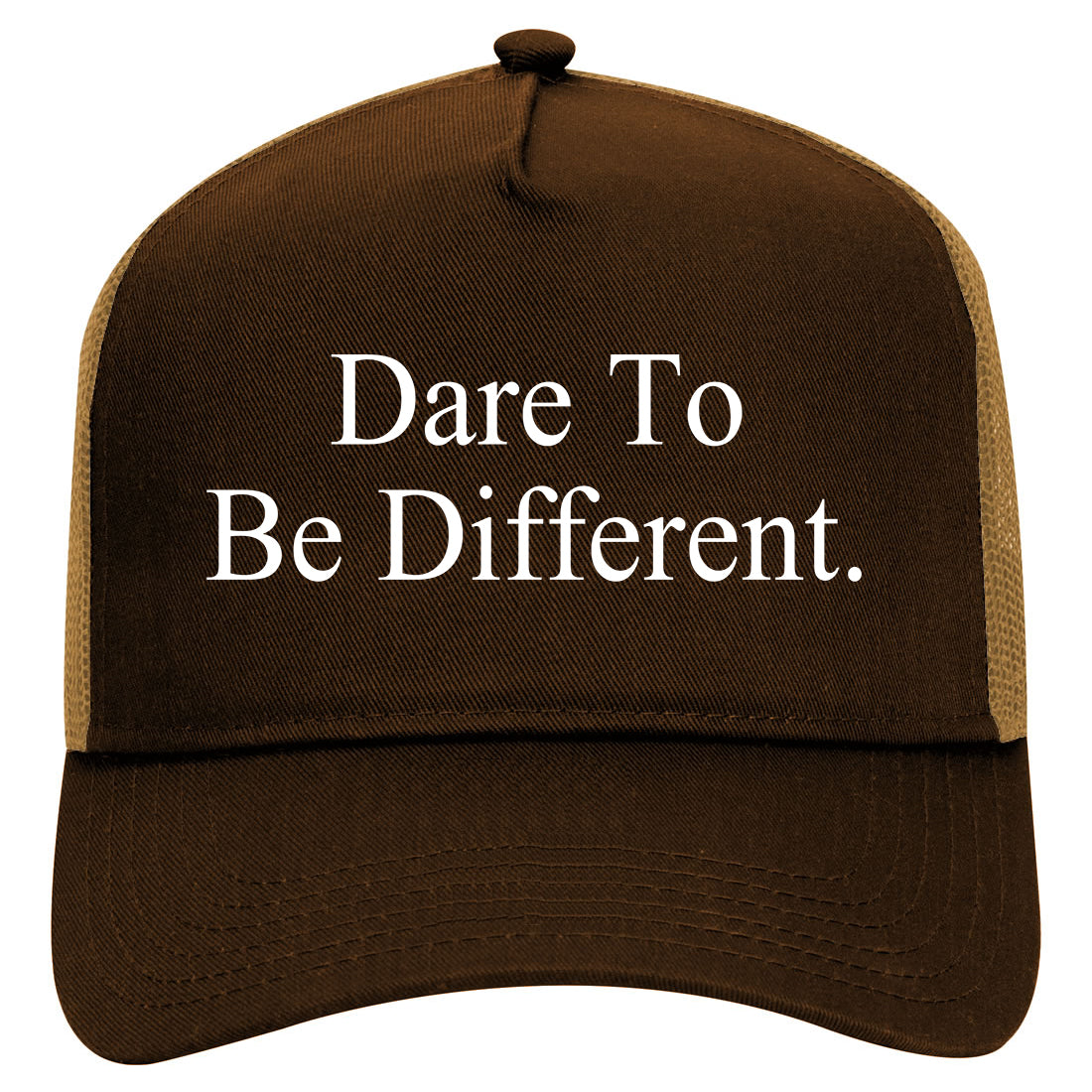 Dare To Be Different Mens Mesh Trucker Hat Brown