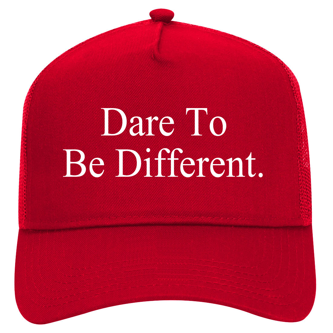 Dare To Be Different Mens Mesh Trucker Hat Red