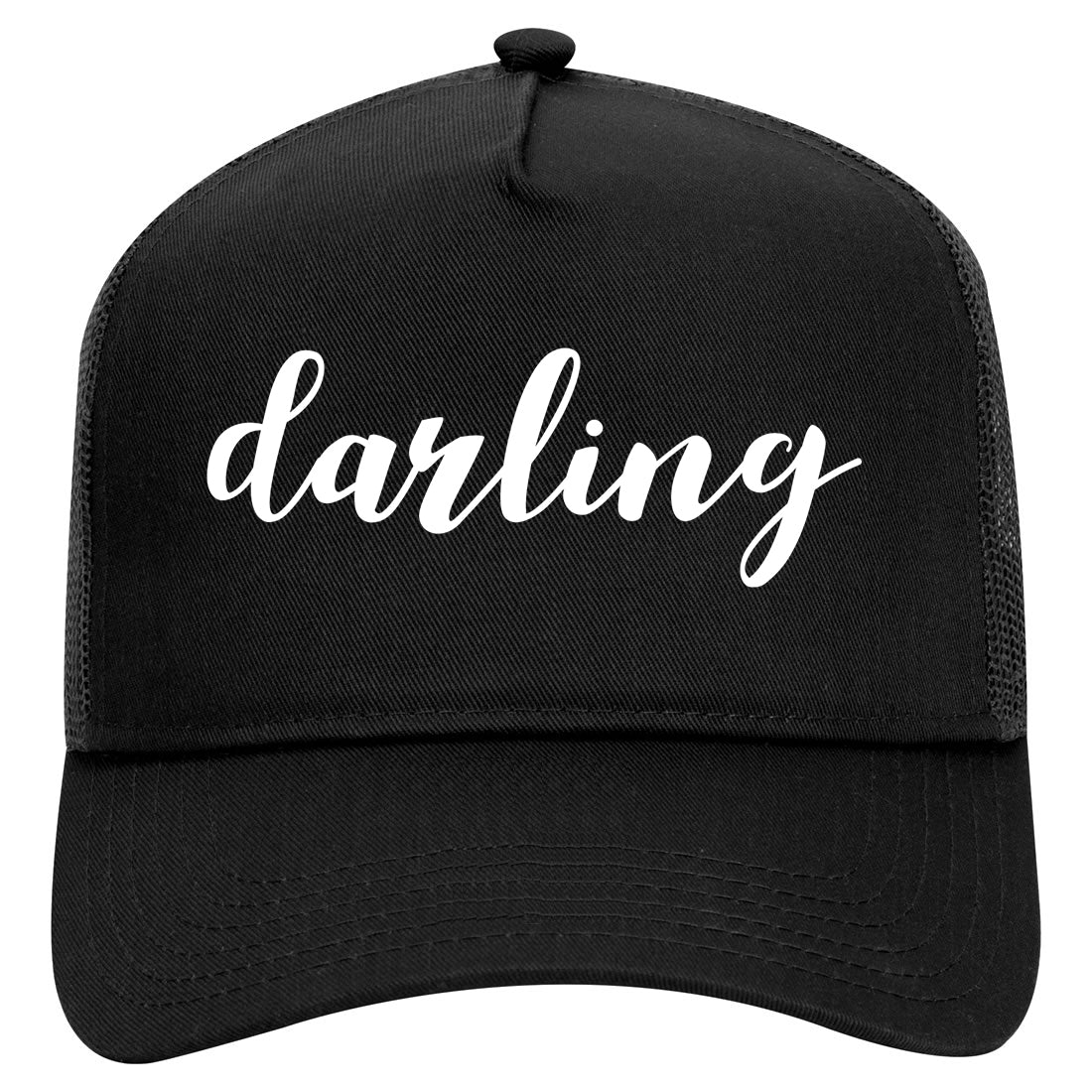 Darling Script Mens Mesh Trucker Hat Black