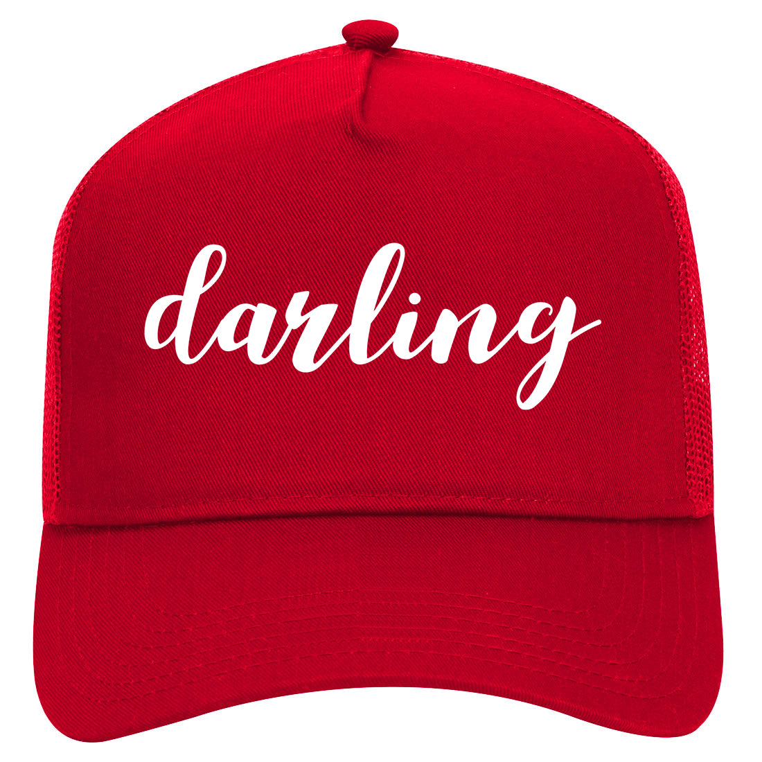 Darling Script Mens Mesh Trucker Hat Red