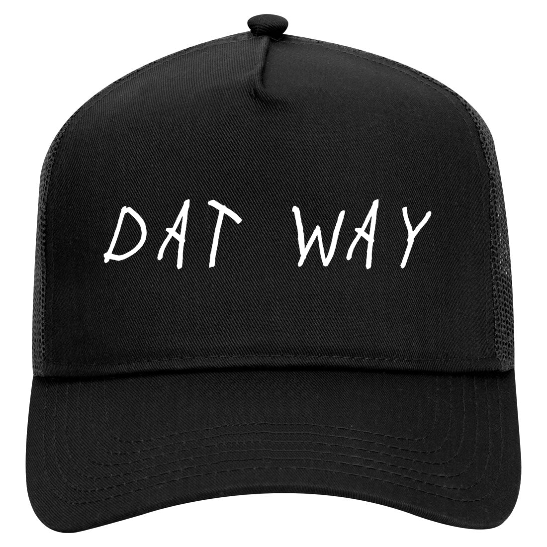 Dat Way Mens Mesh Trucker Hat Black