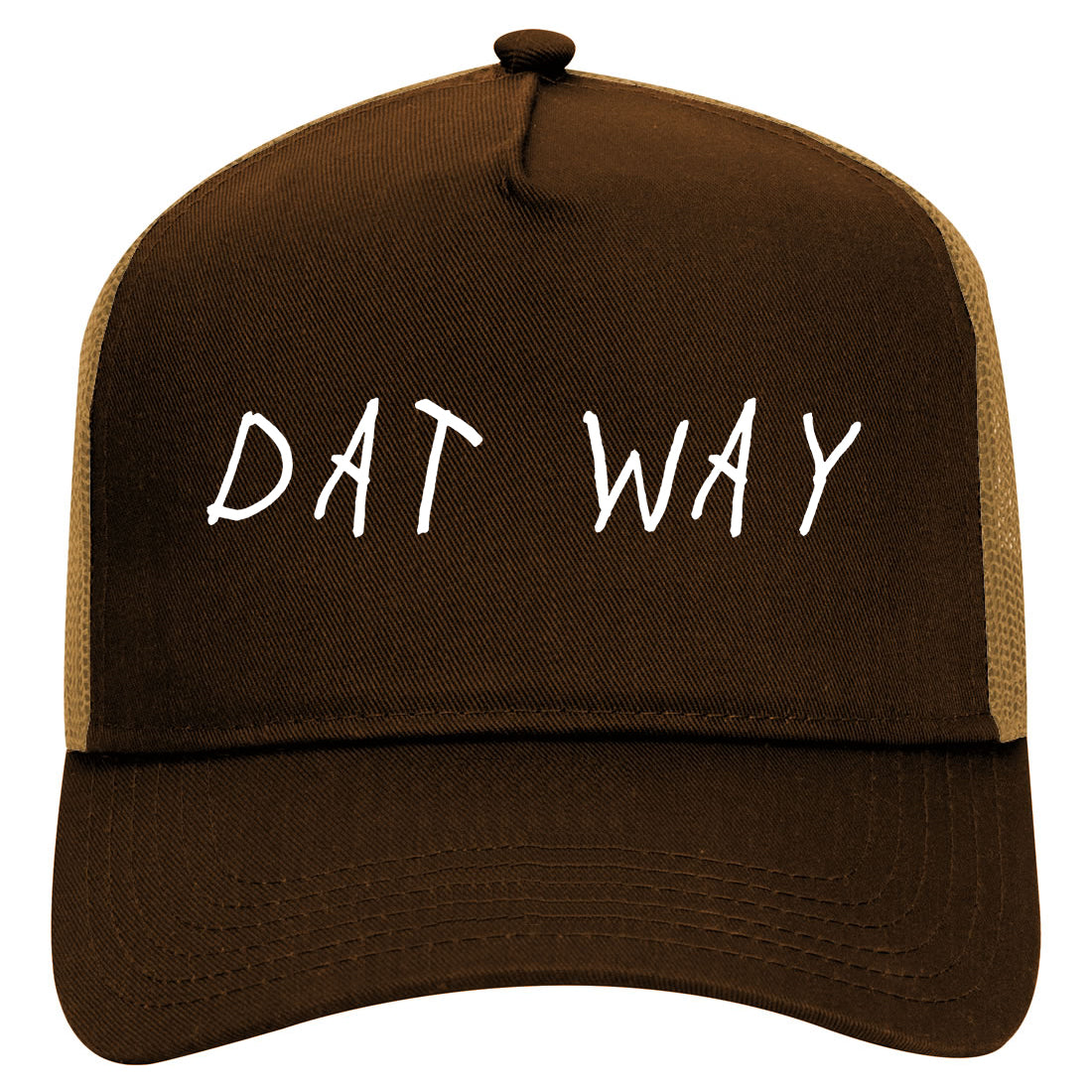 Dat Way Mens Mesh Trucker Hat Brown