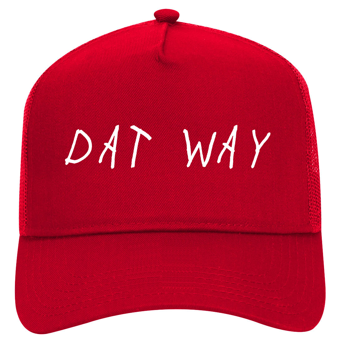 Dat Way Mens Mesh Trucker Hat Red