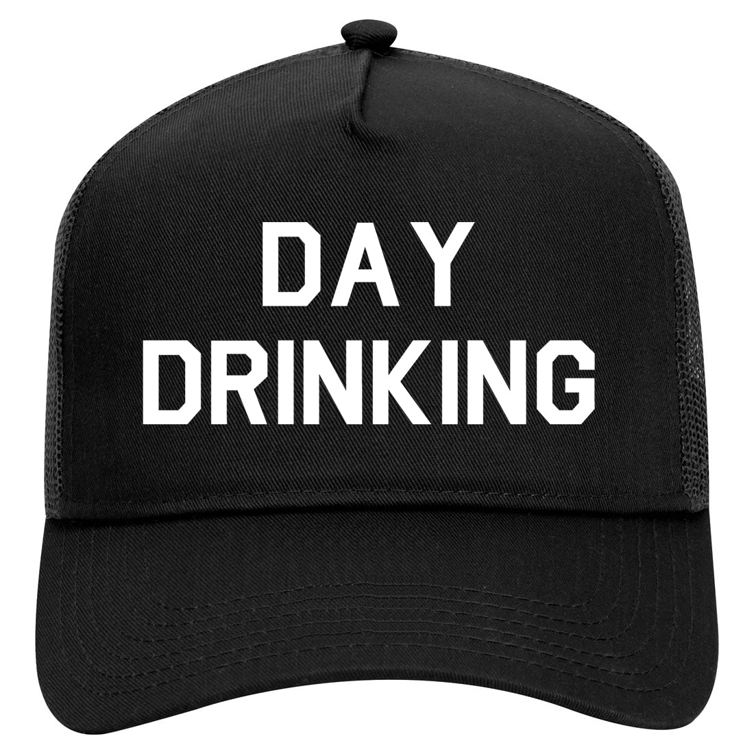 Day Drinking Mens Mesh Trucker Hat Black