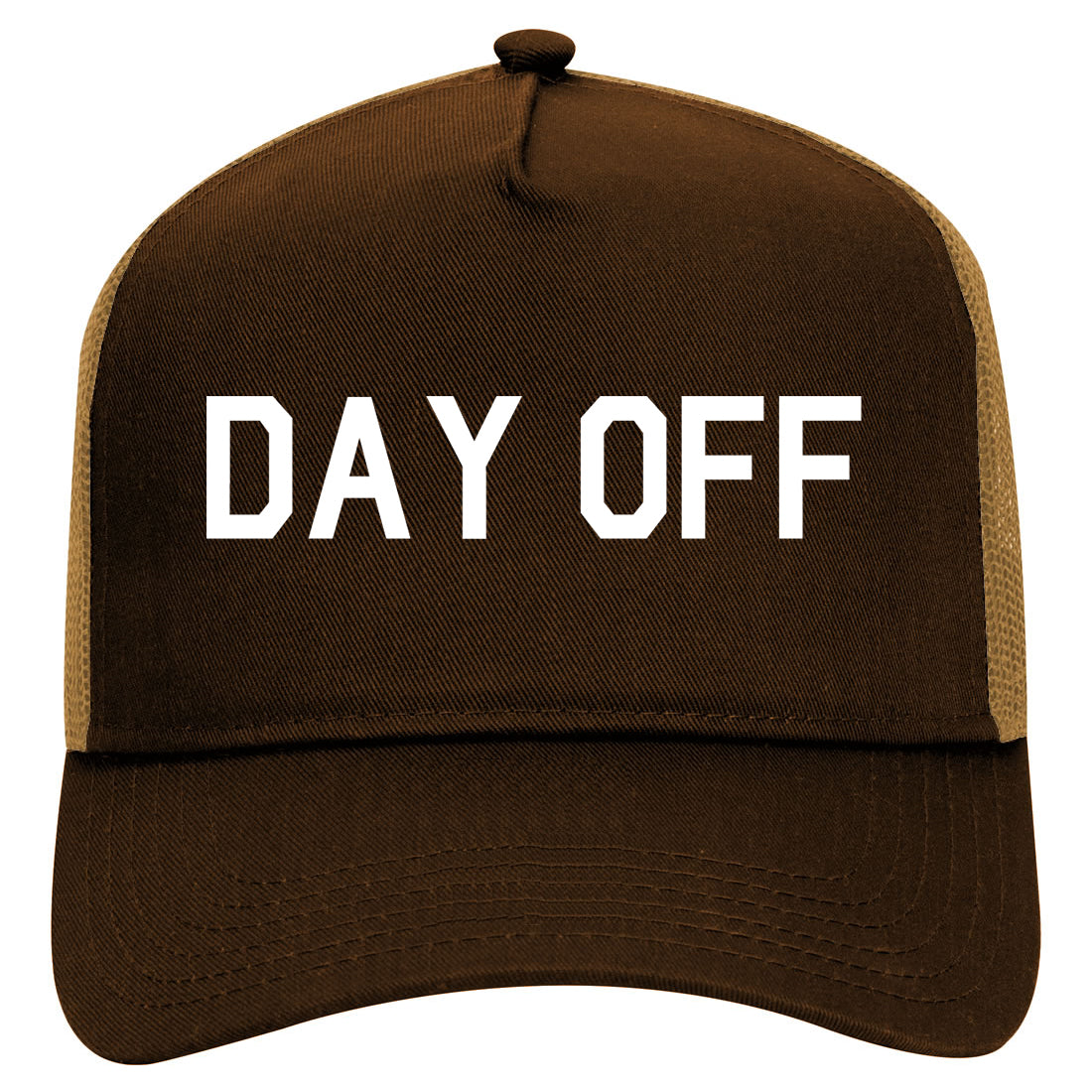 Day Off Mens Mesh Trucker Hat Brown
