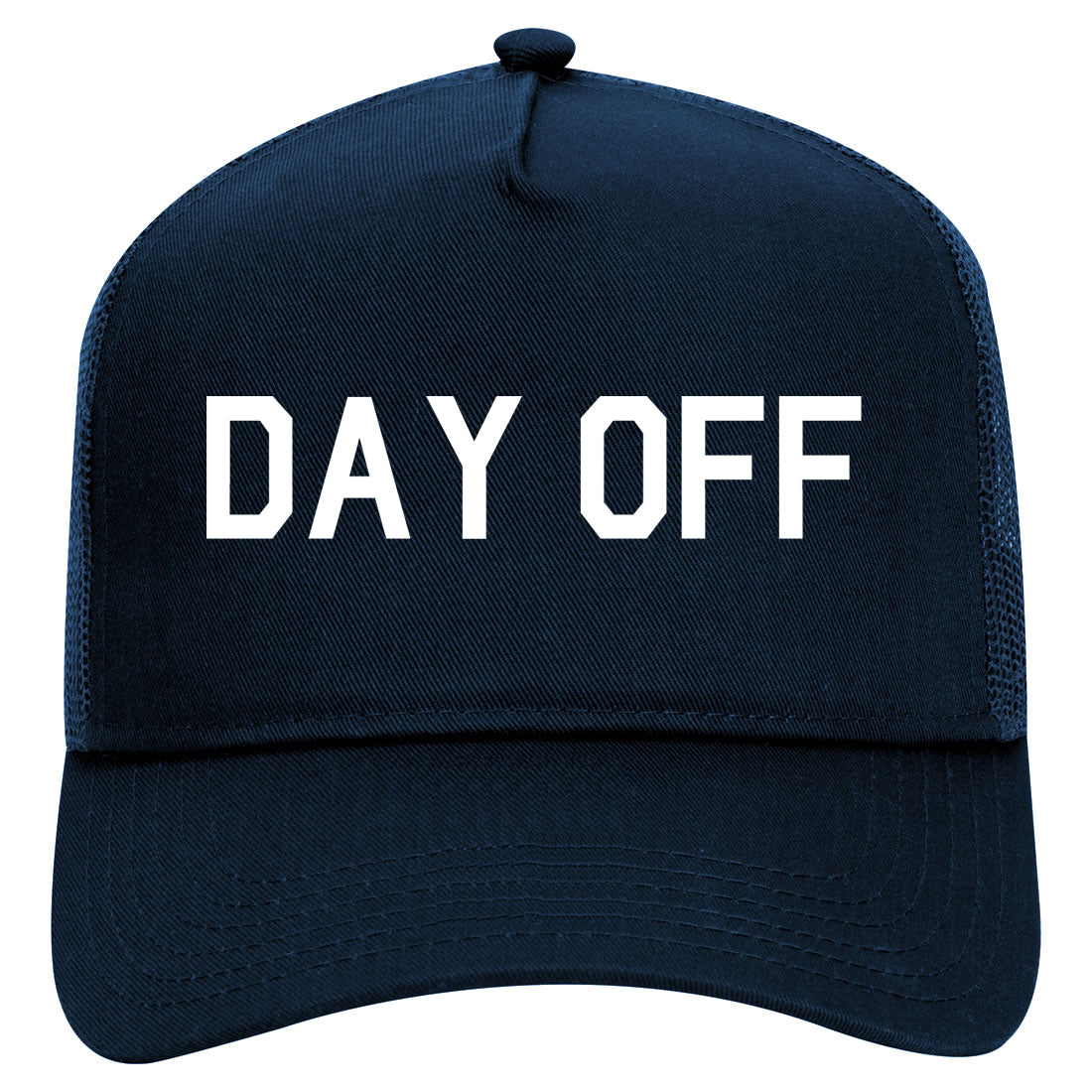 Day Off Mens Mesh Trucker Hat Navy Blue