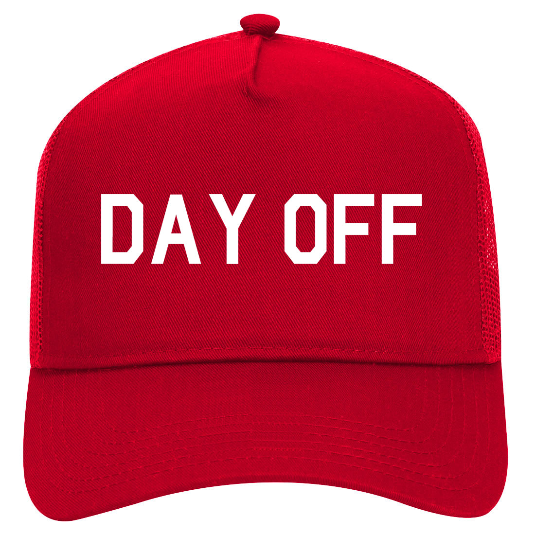 Day Off Mens Mesh Trucker Hat Red