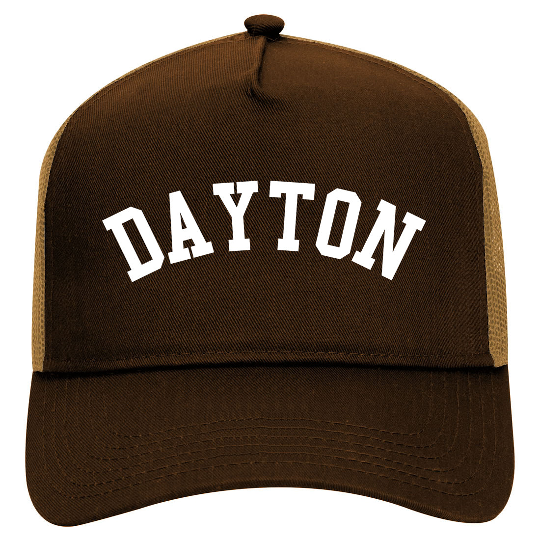 Dayton Ohio Mens Mesh Trucker Hat Brown