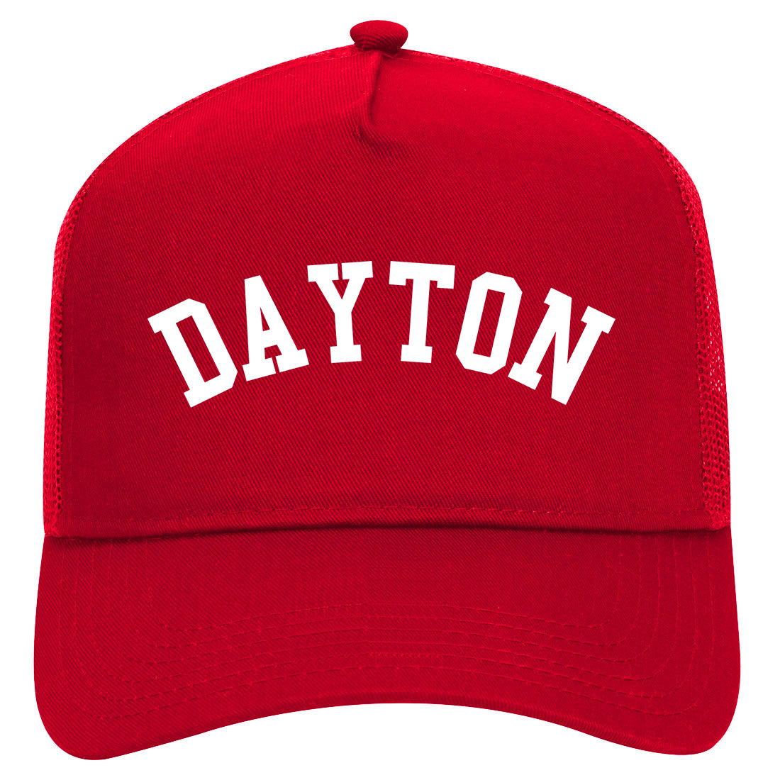 Dayton Ohio Mens Mesh Trucker Hat Red