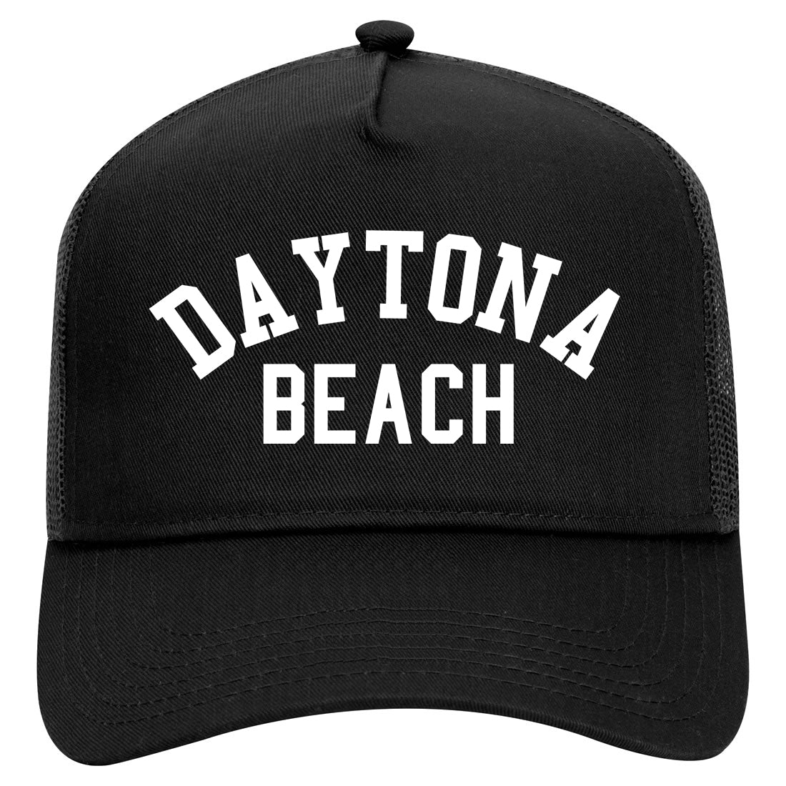 Daytona Beach Florida Mens Mesh Trucker Hat Black