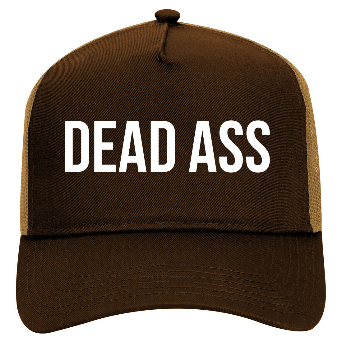 Dead Ass Mens Mesh Trucker Hat Brown