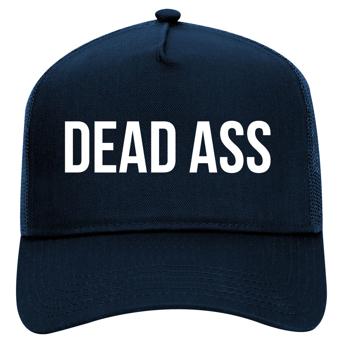 Dead Ass Mens Mesh Trucker Hat Navy Blue