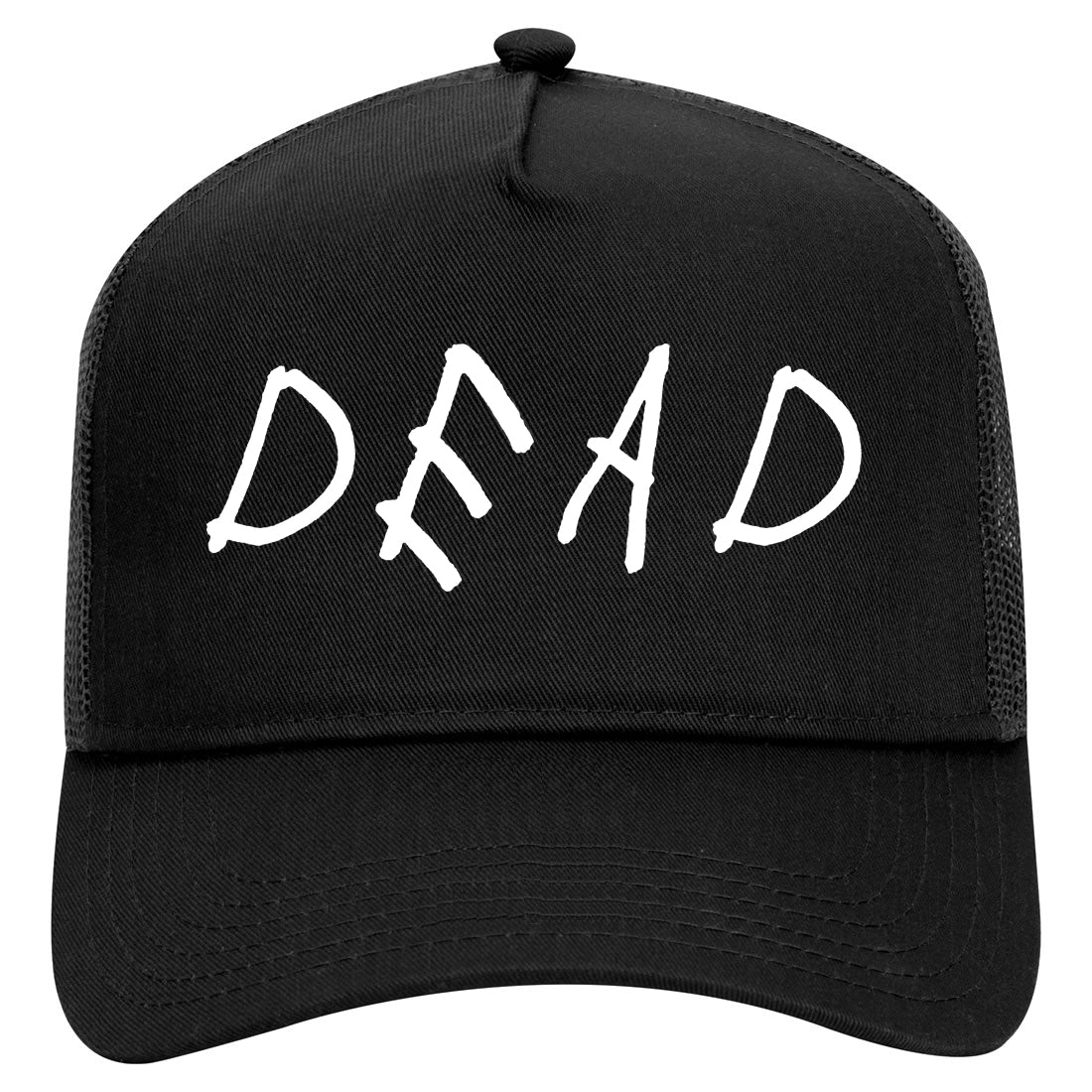 Dead Font Mens Mesh Trucker Hat Black