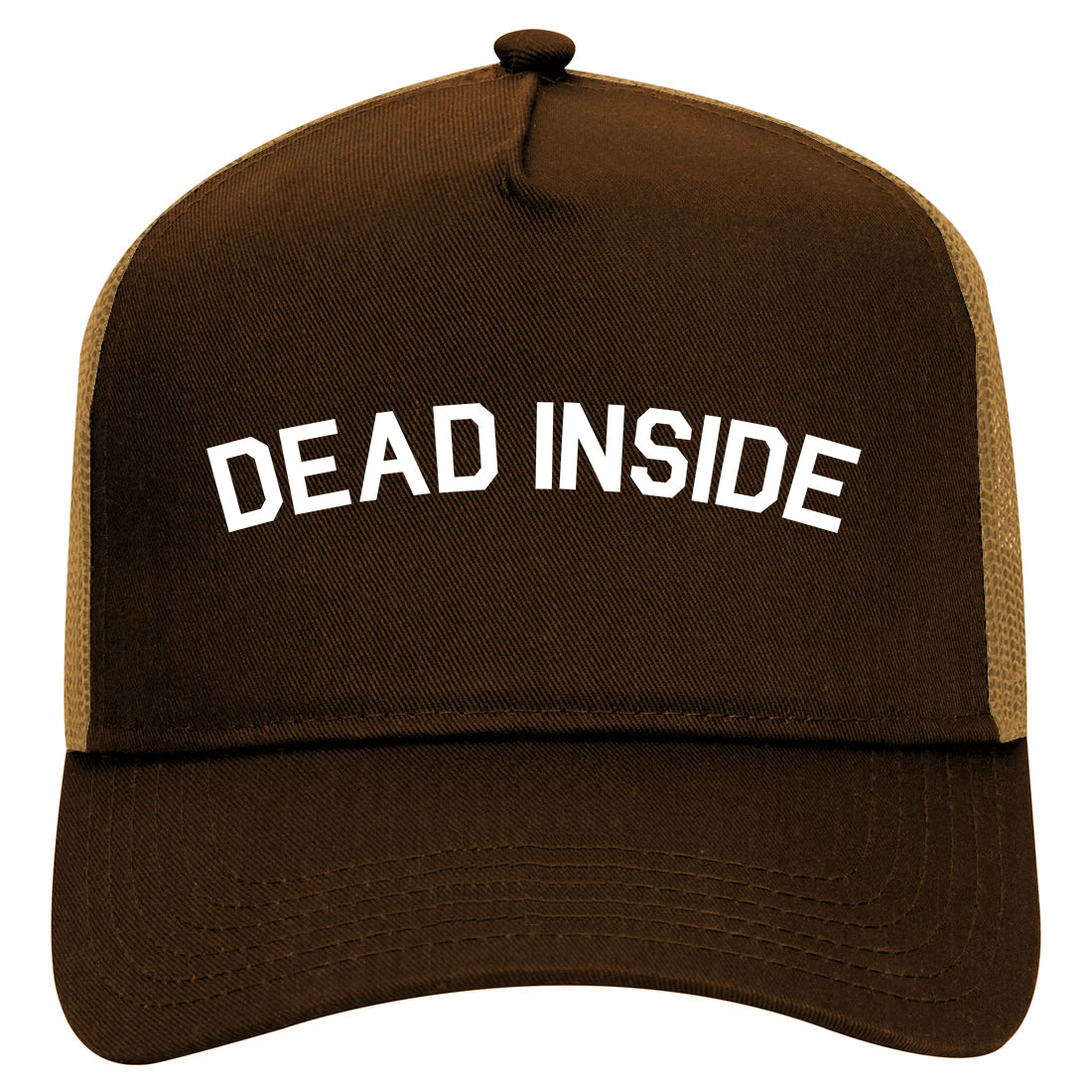 Dead Inside Arch Mens Mesh Trucker Hat Brown