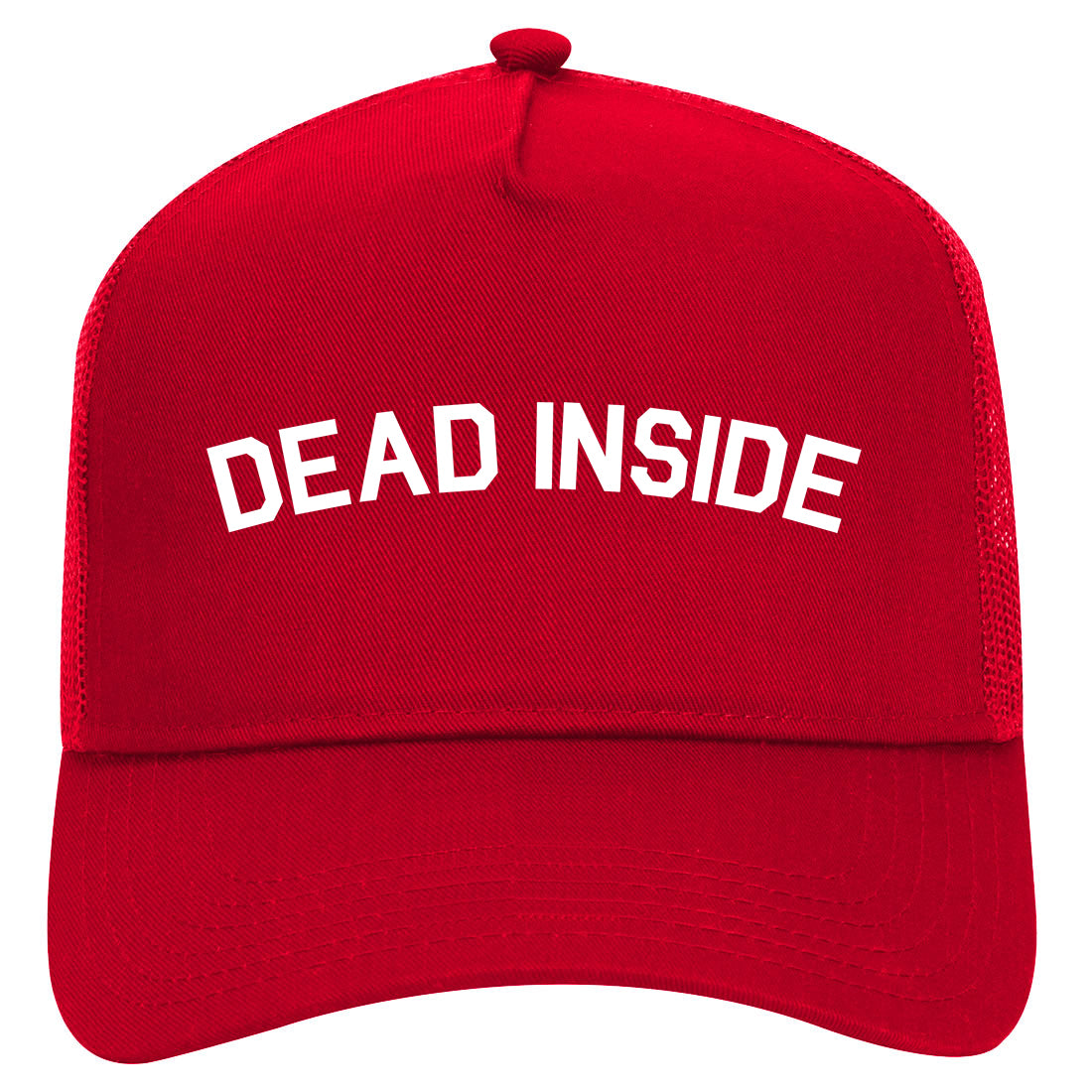 Dead Inside Arch Mens Mesh Trucker Hat Red