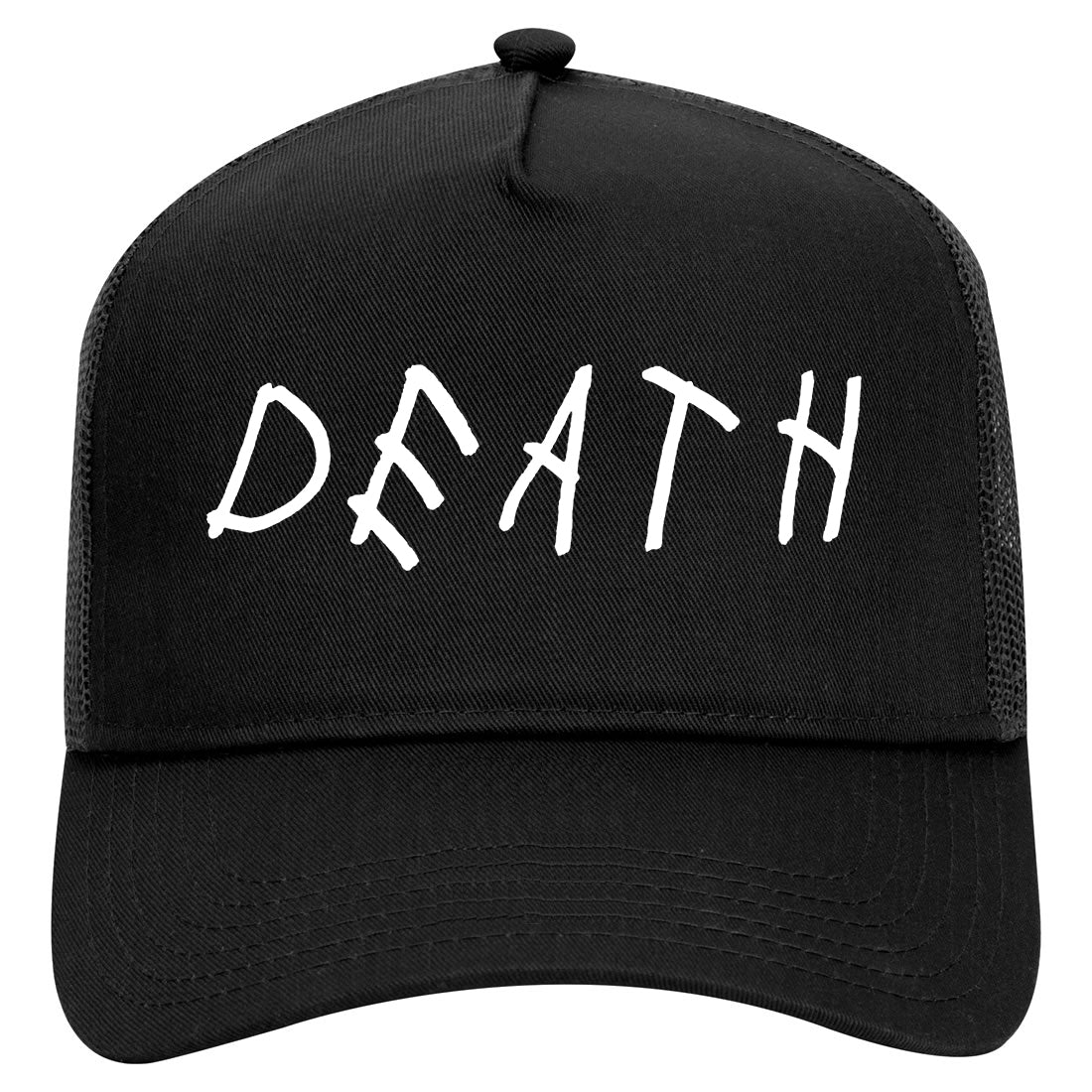 Death Font Mens Mesh Trucker Hat Black