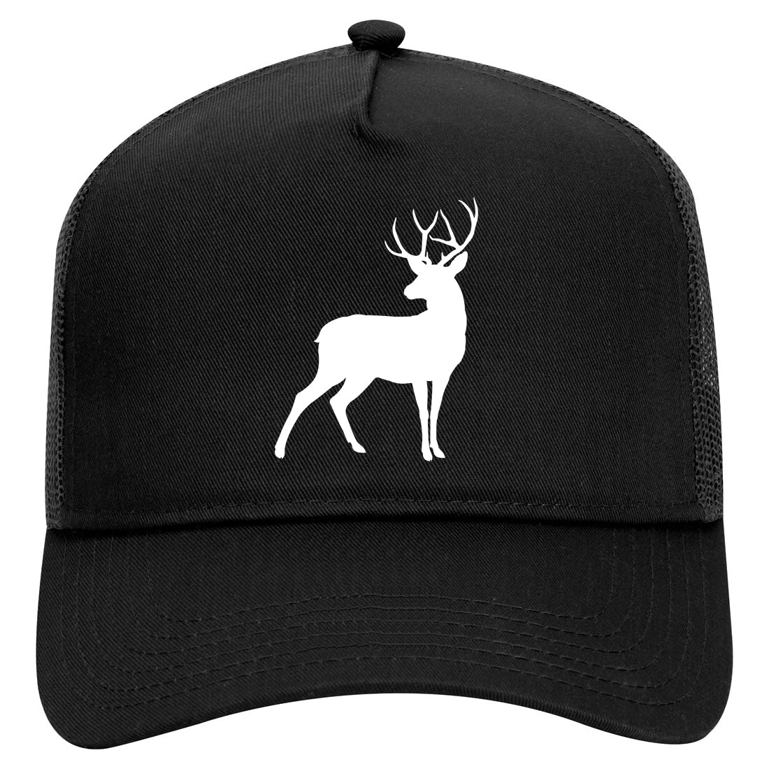 Deer Hunting Hunter Mens Mesh Trucker Hat Black