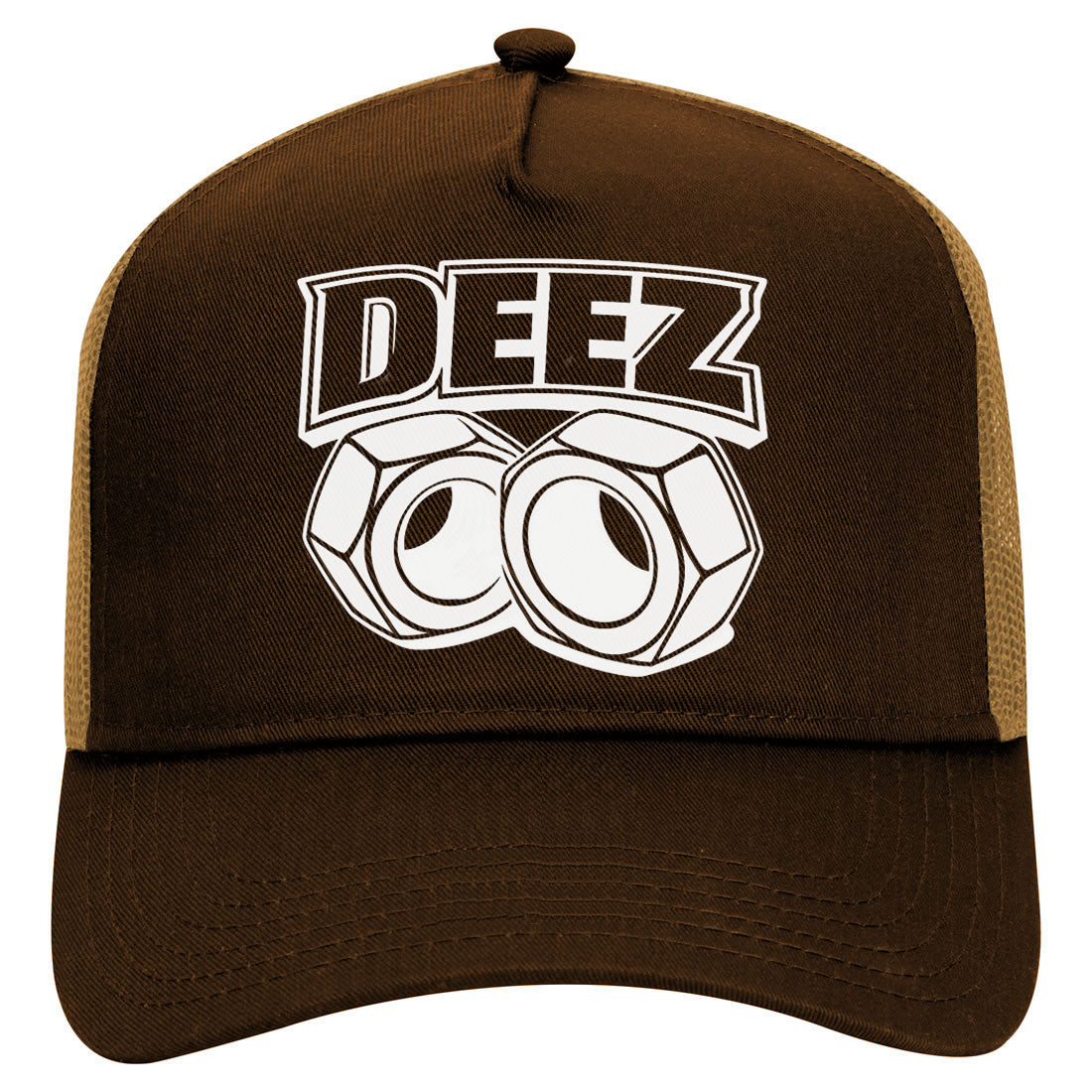 Deez Nuts Funny Mechanic Trucker Hat Brown