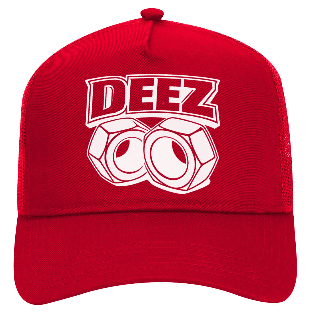 Deez Nuts Funny Mechanic Trucker Hat Red