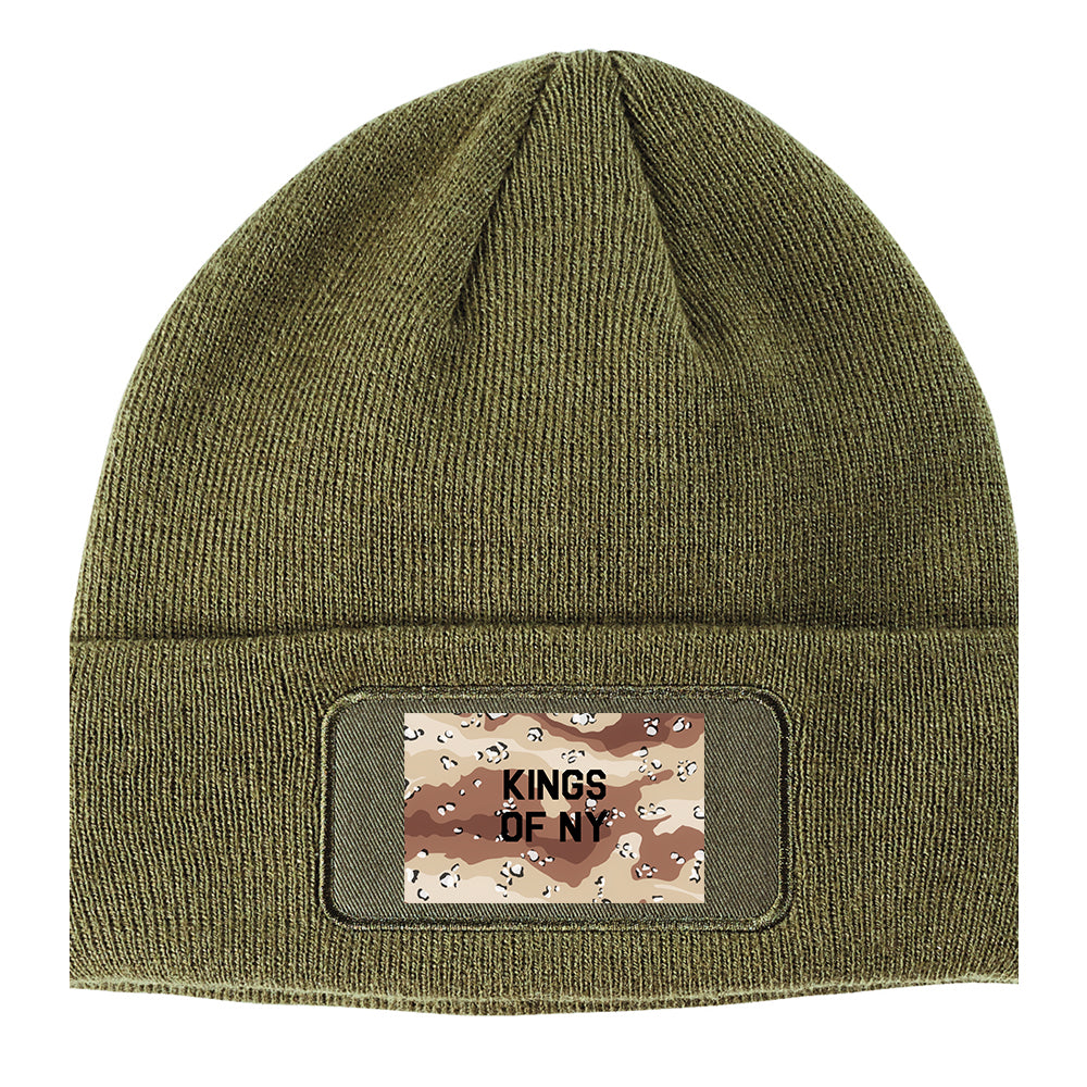 Desert Camo Army Winter Knit Adult Beanie Hat Olive Green