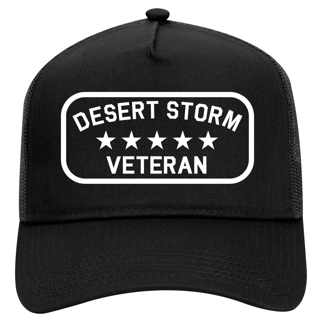 Desert Storm Veteran Mens Mesh Trucker Hat Black