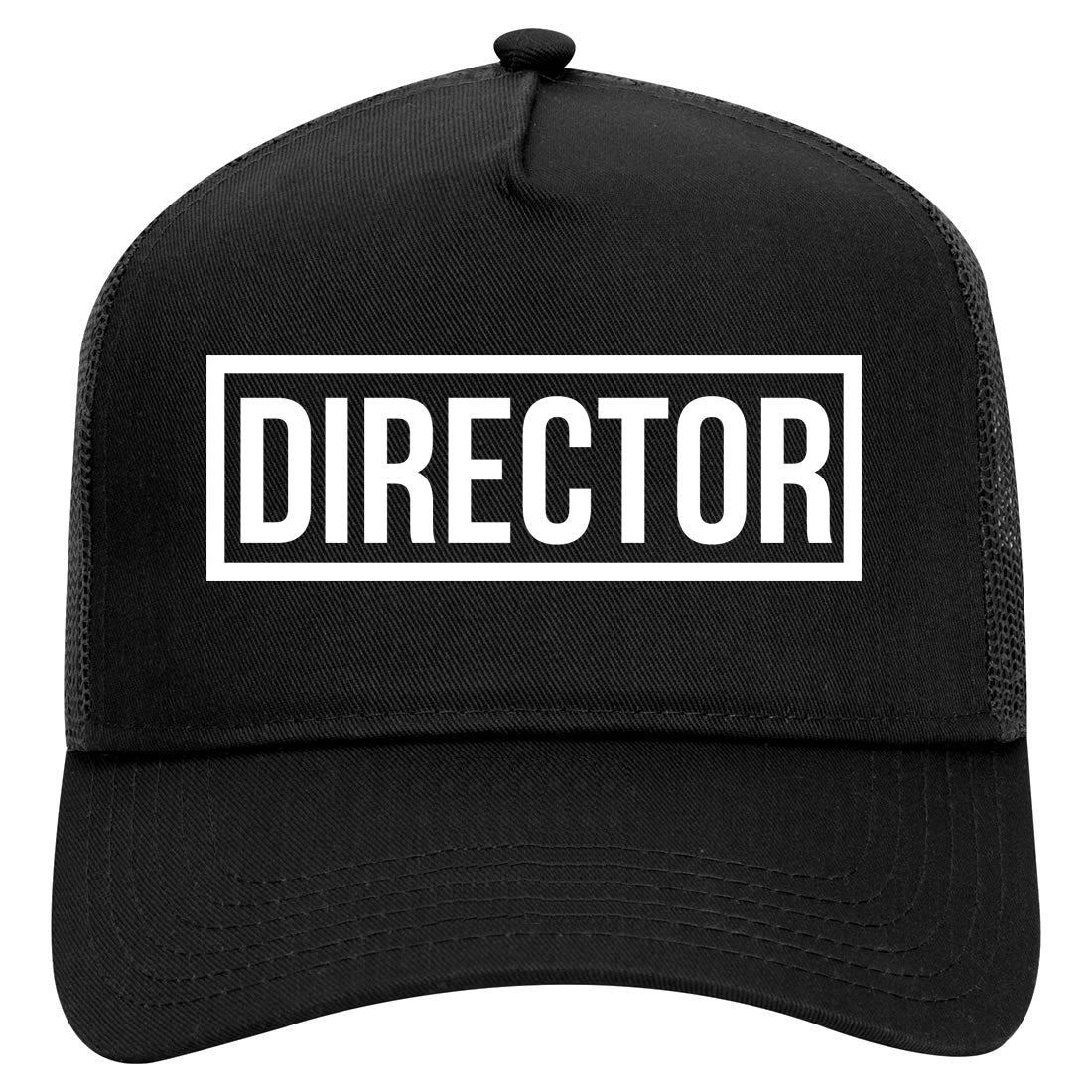 Director Box Mens Mesh Trucker Hat Black