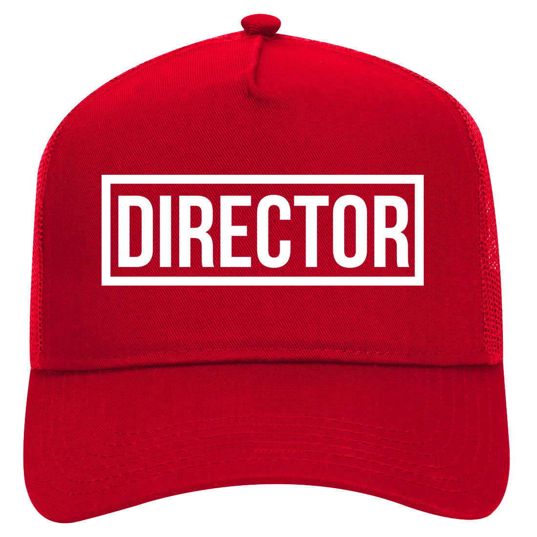 Director Box Mens Mesh Trucker Hat Red