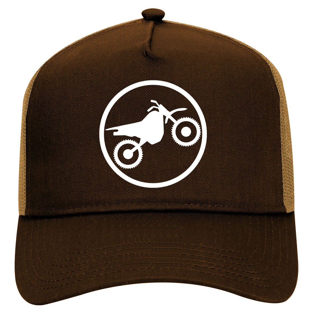 Dirt Bike Mens Mesh Trucker Hat Brown
